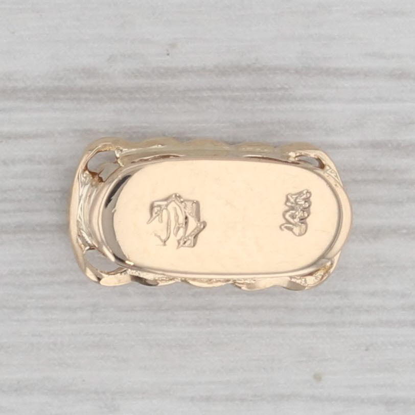 Gray Richard Glatter 0.15ctw Emerald Slide Bracelet Charm 14k Yellow Gold Vintage