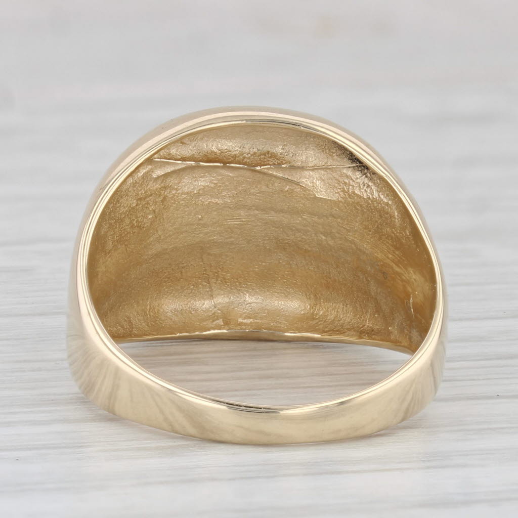 Gray Concave Gold Ring 14k Yellow Gold Size 8 Band