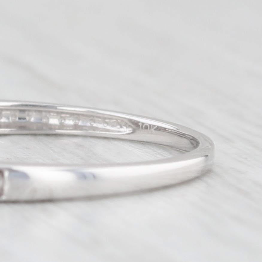 Light Gray New Diamond Wedding Band 10k White Gold Size 6.25 Stackable Ring