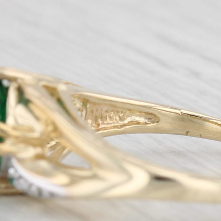 Light Gray 0.75ct Lab Created Emerald Diamond Ring 10k Yellow Gold Size 5.5