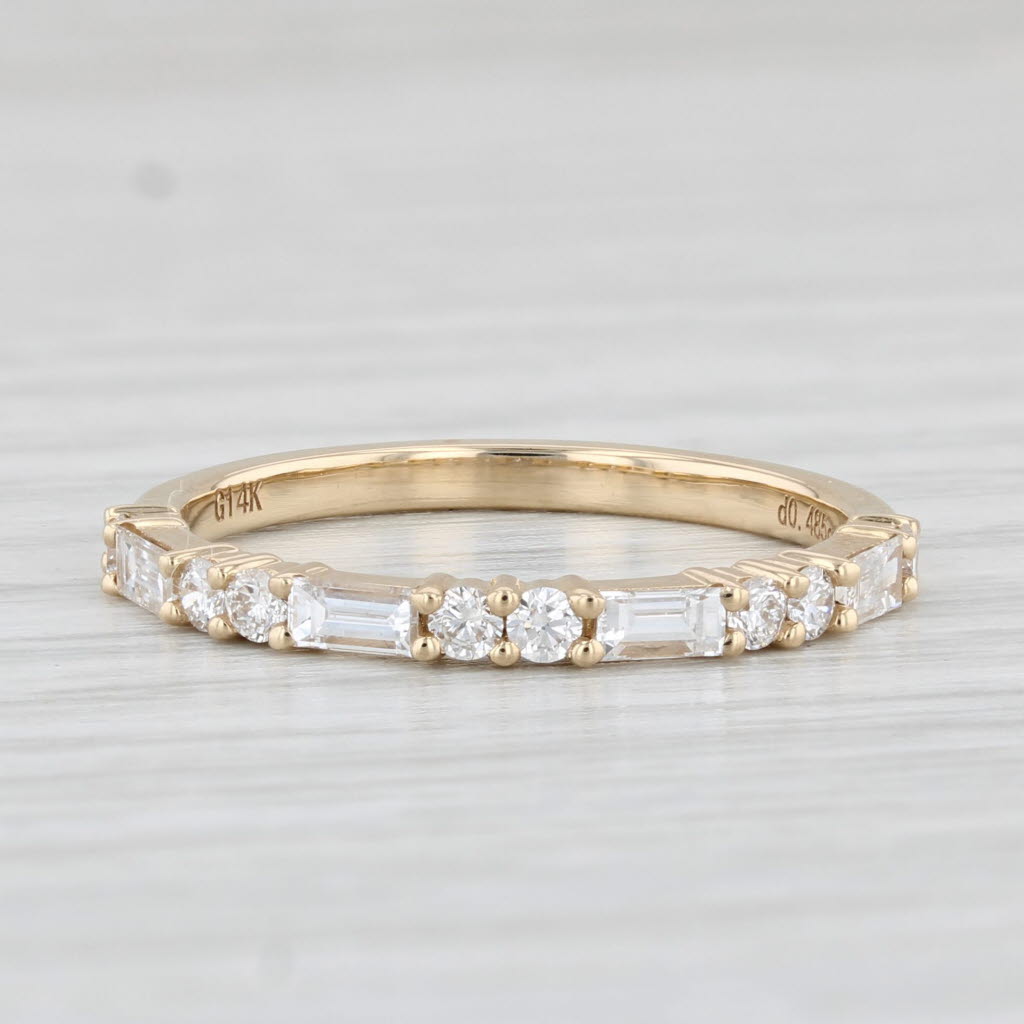 Light Gray New 0.49ctw Stackable Diamond Ring 14k Yellow Gold Wedding Band Size 6.5
