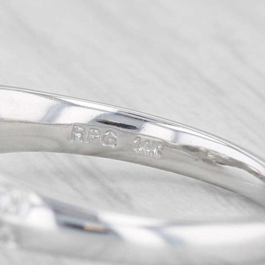Light Gray 1.53ctw Round Diamond Halo Engagement Ring 14k White Gold Size 6 Demetrios