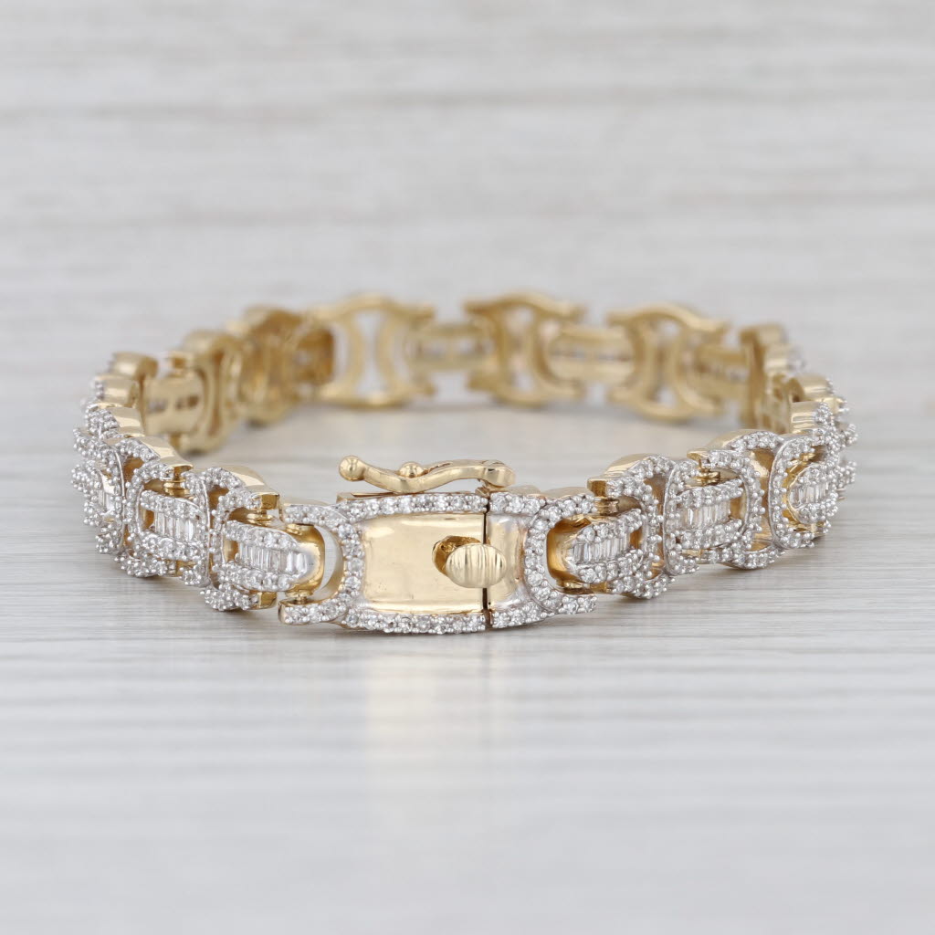 New 3.61ctw Diamond Tennis Bracelet 10k Yellow Gold 8.5" 9mm