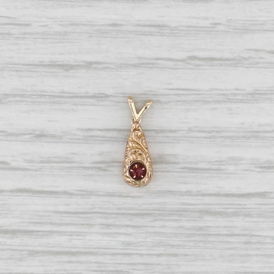Antique Converted Stickpin Pendant 14k Rose Gold Garnet Doublet Small Charm