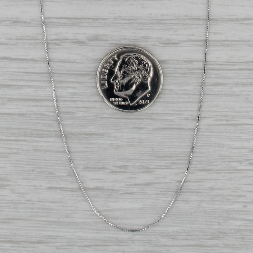18.25" 0.5mm Box Chain Necklace 10k White Gold