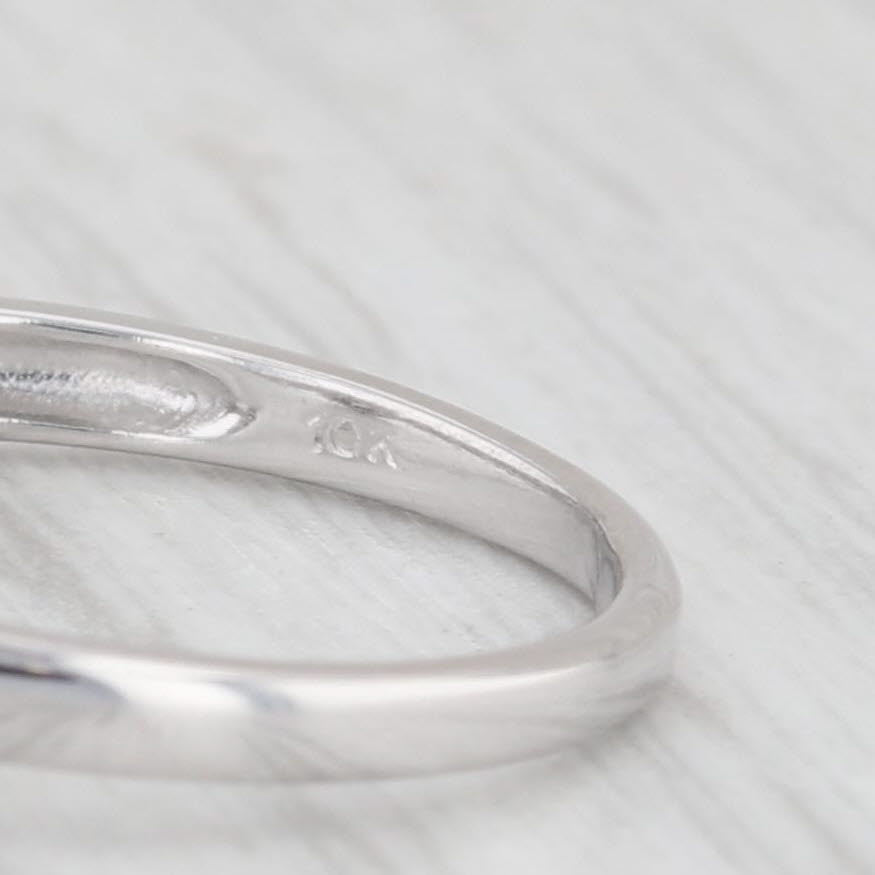 Light Gray 0.12ctw Round Diamond Halo Engagement Promise Ring 10k White Gold Size 6.5