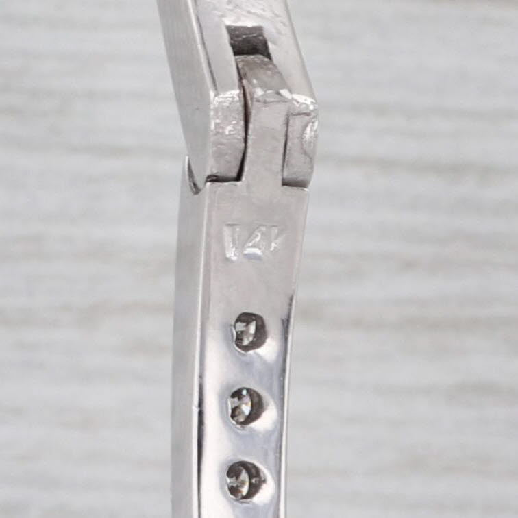 2.24ctw Inside Out Diamond Hoop Earrings 14k White Gold Round Hoops Snap Top