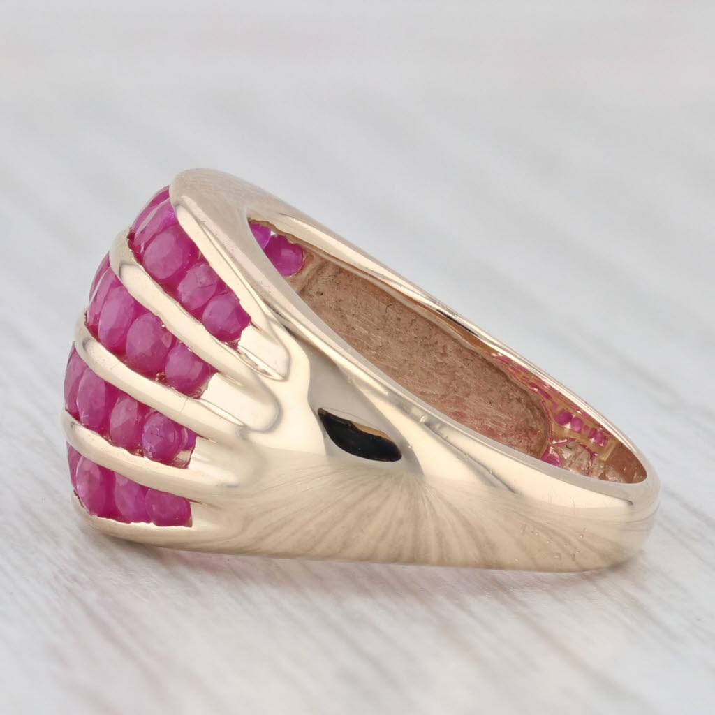 Light Gray 1.75ctw Ruby Cluster Ring 14k Yellow Gold Size 6