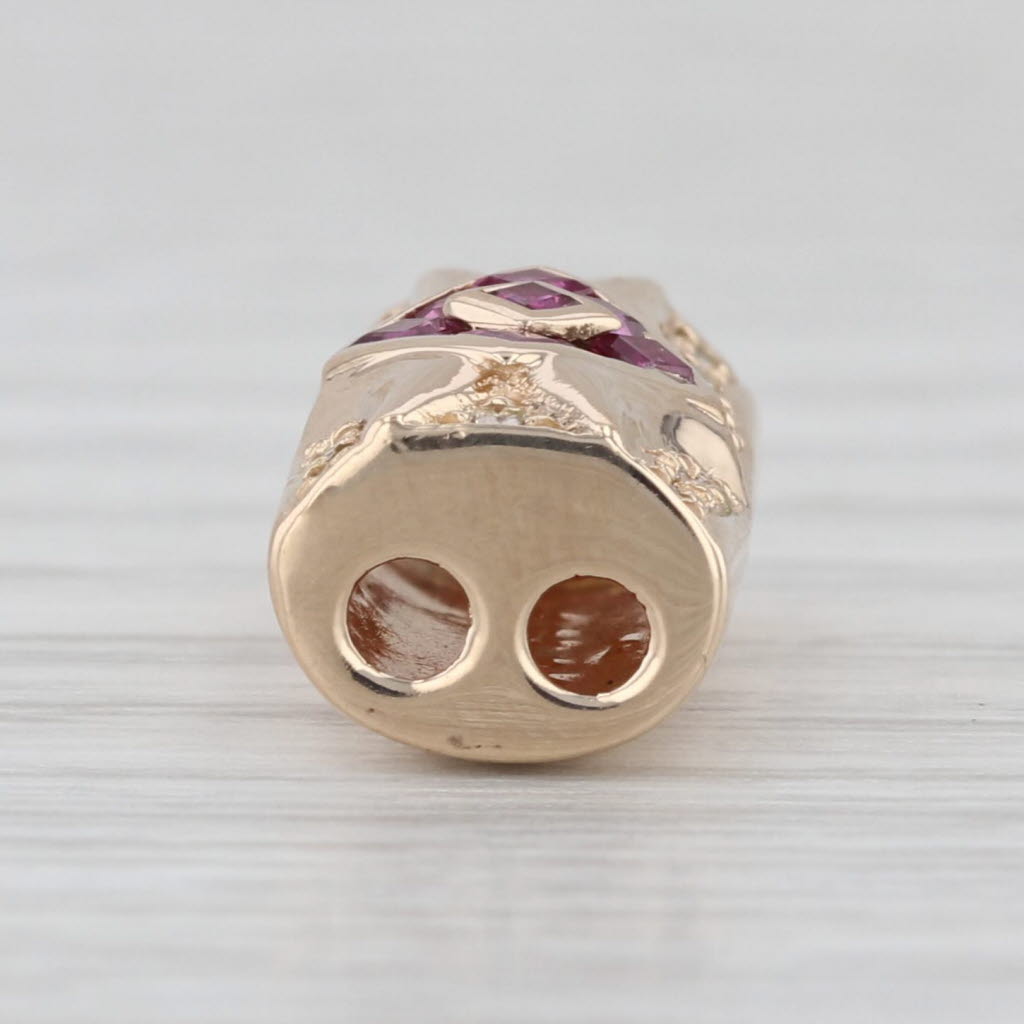 Joshua 0.44ctw Diamond Ruby Slide Bracelet Charm 14k Yellow Gold Vintage