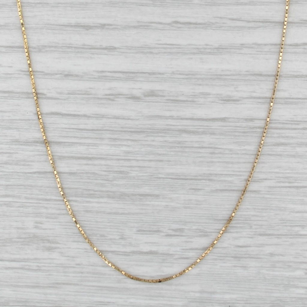 Box Chain Necklace 14k Yellow Gold 18" 0.8mm