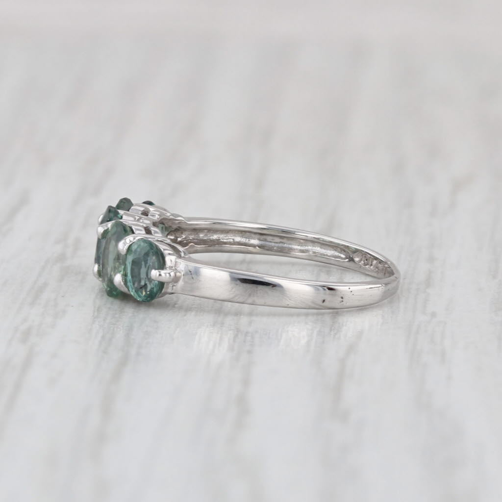1.87ctw Green Color Change Sapphire Ring 10k White Gold Size 5.5 Stackable COA