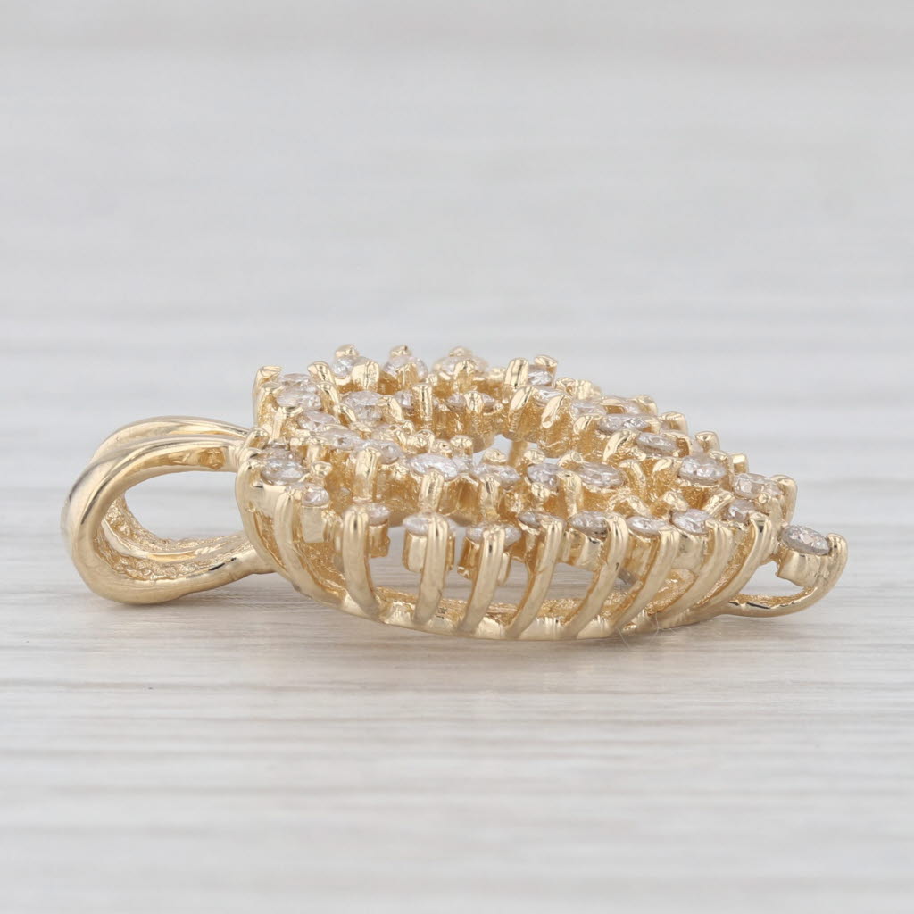 Light Gray 1.30ctw Diamond Open Heart 14k Yellow Gold