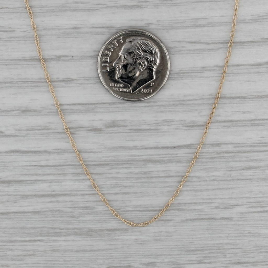 Fine Rope Chain Necklace 14k Yellow Gold 19" 1mm
