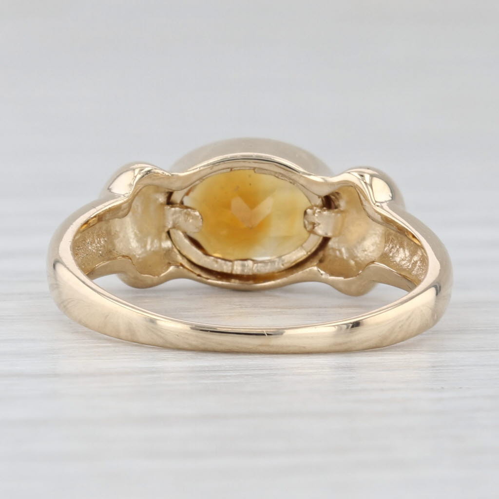 0.90ct Citrine Oval Solitaire Ring 14k Yellow Gold Size 6.25