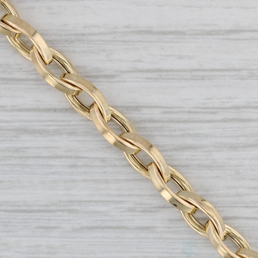 Gray Roberto Coin Almond Link Bracelet 18k Yellow Gold 7" Marquise Cable Chain