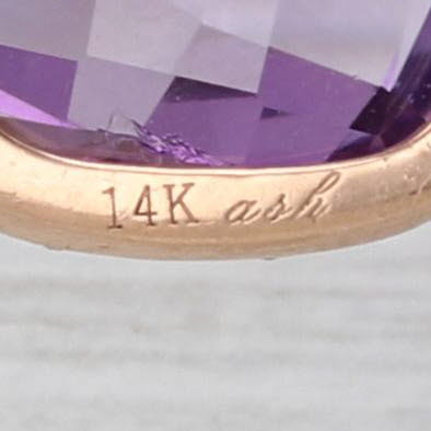 Amethyst 0.30ctw Diamond Halo Dangle Earrings 14k Yellow Gold Hook Posts
