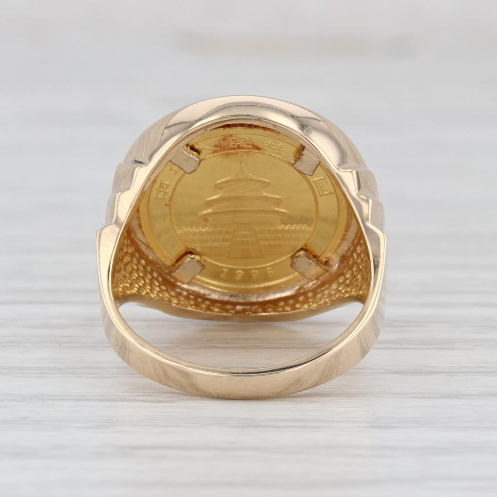 1996 1/20 oz Fine Gold 5 Yuan Chinese Panda Coin Ring 14k Size 6
