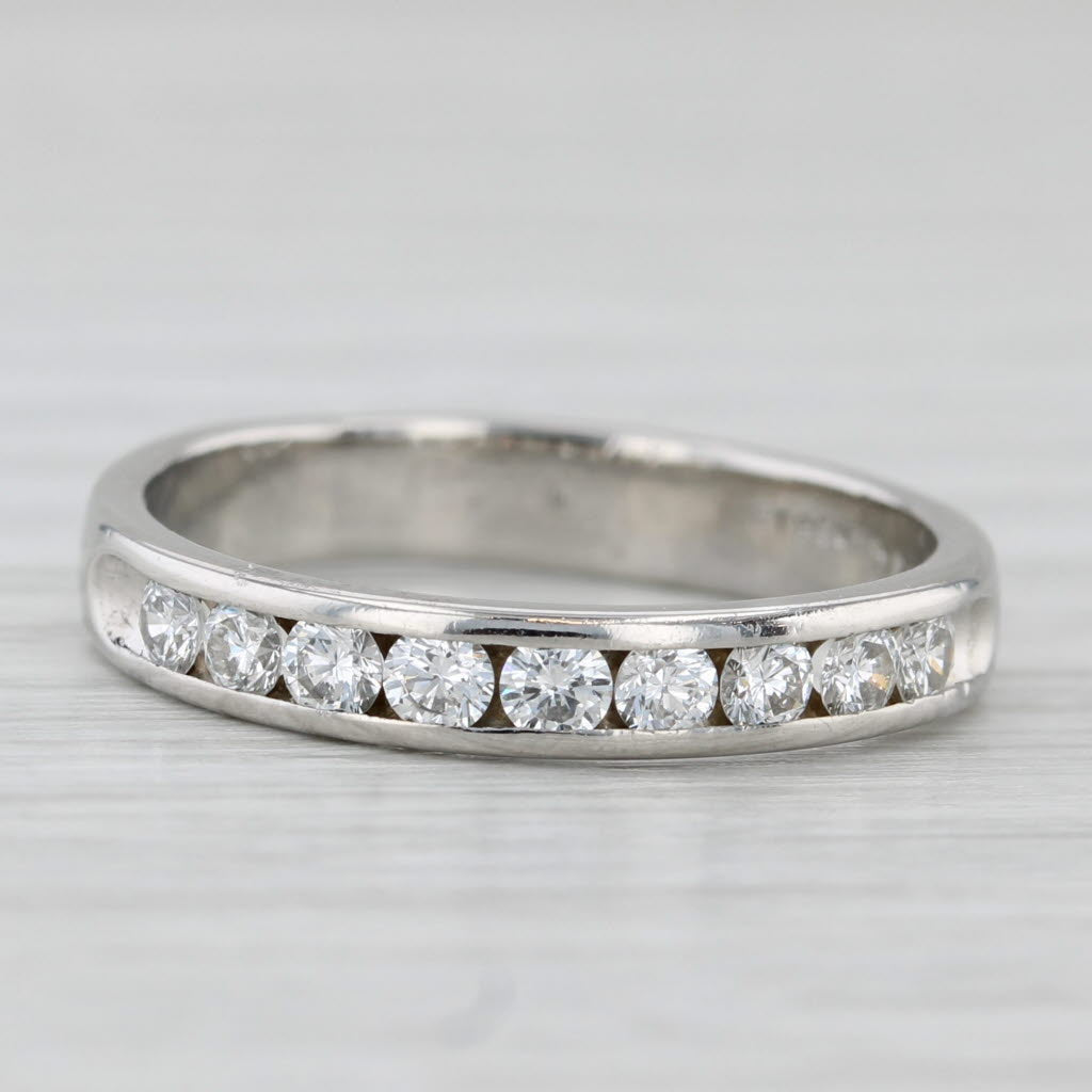 Light Gray 0.41ctw Diamond Wedding Band 950 Platinum Size 7.5-7.75 Stackable Ring