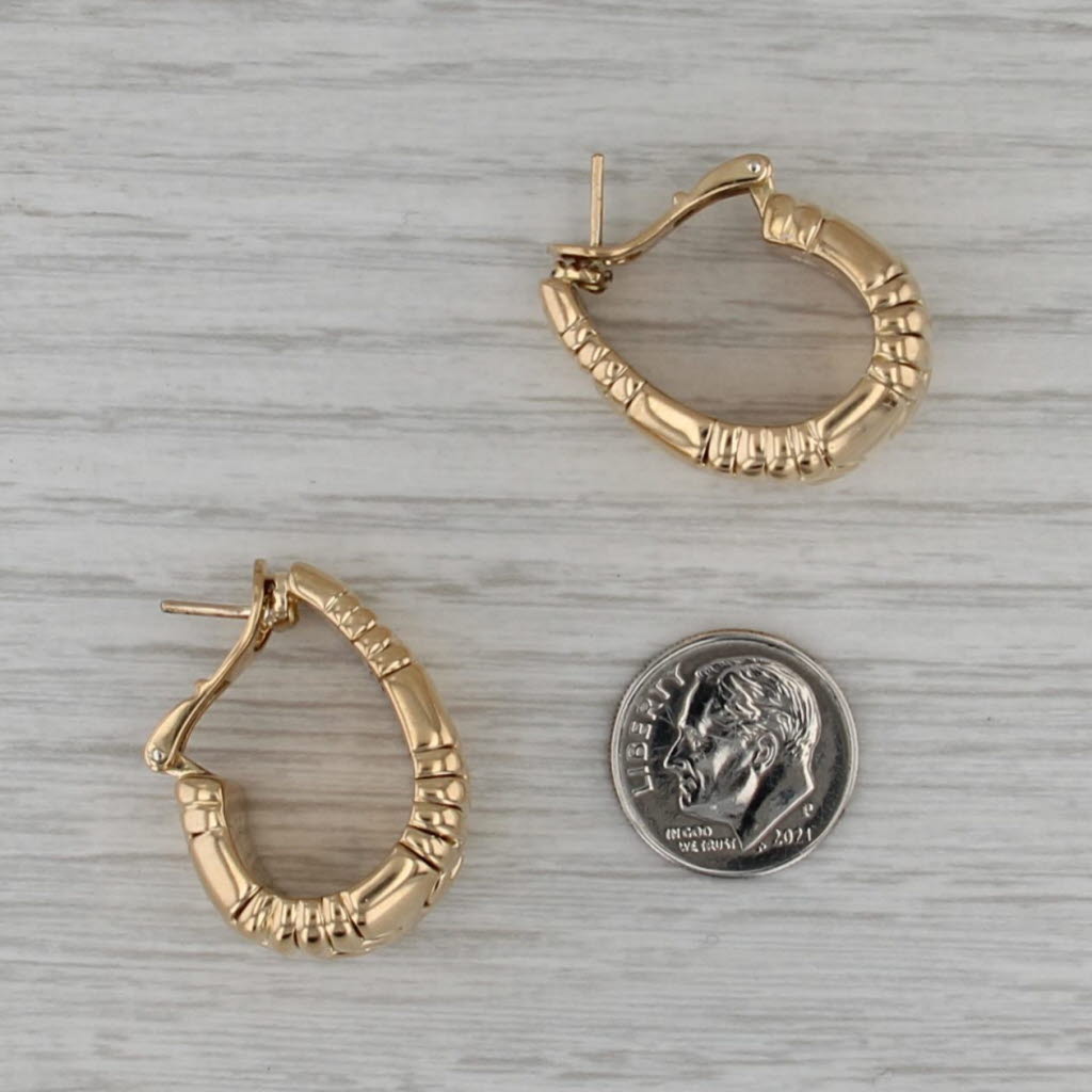 Bulgari Parentesi J-Hook Drop Earrings 18k Yellow Gold Omega Backs