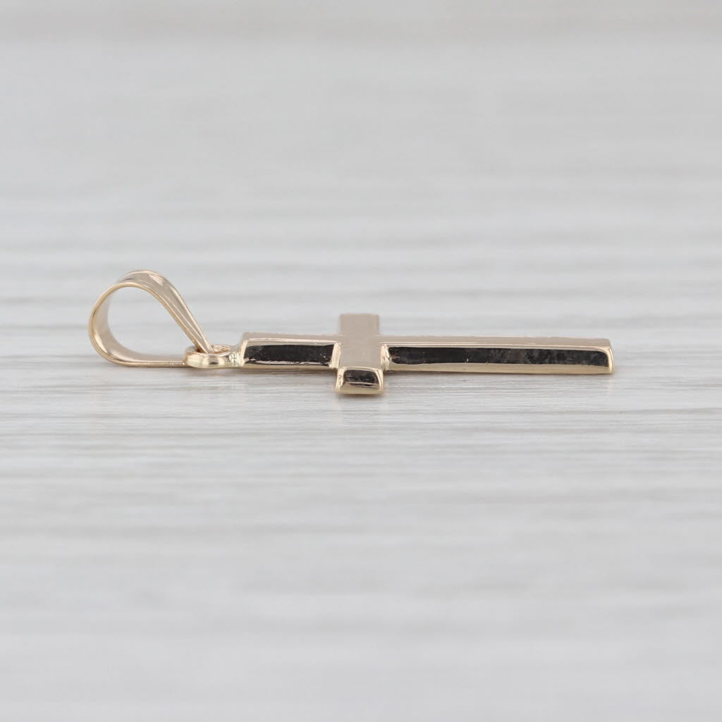 New 14k Yellow Gold Small Cross Pendant Religious Jewelry
