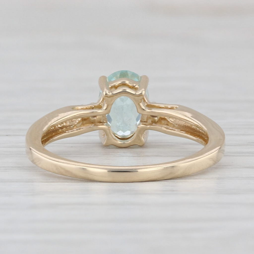 0.77ct Green Paraiba Tourmaline Ring 10k Yellow Gold Sz 5.25 COA Jacque Christie