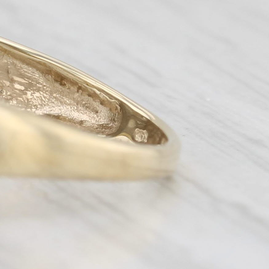 Light Gray Diamond Bypass Ring 10k Yellow Gold Sz 7 Anniversary Wedding Band Heart Accents