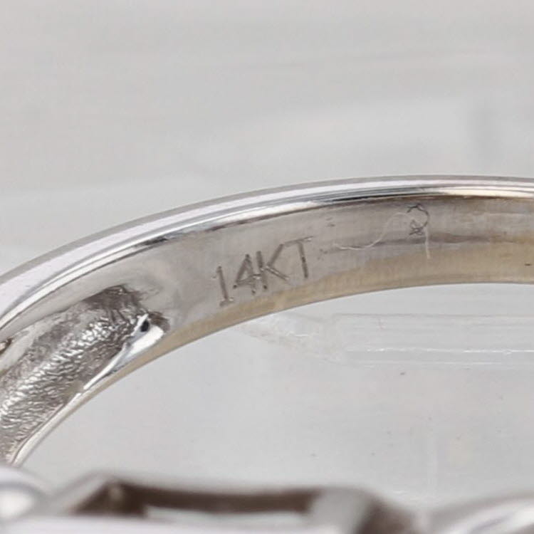 Le Vian Champagne & White Diamond Halo Engagement Ring 14k White Gold Size 7