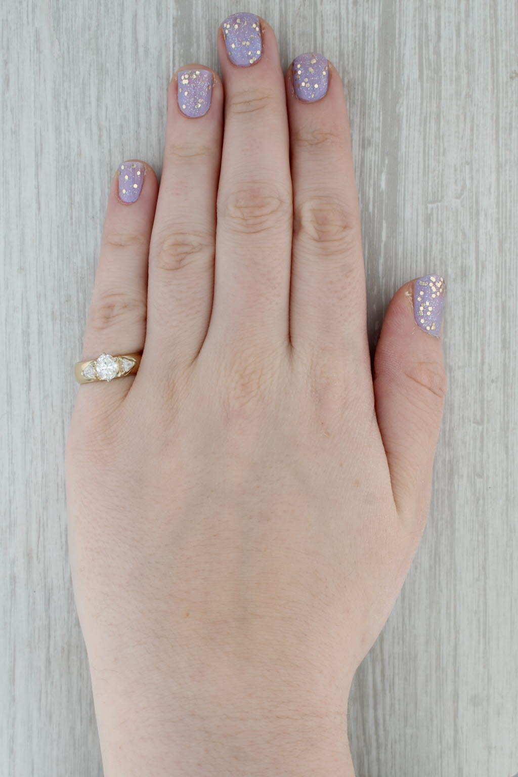 Dark Gray 1.19ctw Oval Diamond Engagement Ring 14k Yellow Gold Size 7.25