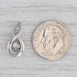 0.12ctw Round Diamond Teardrop Pendant 10k White Gold