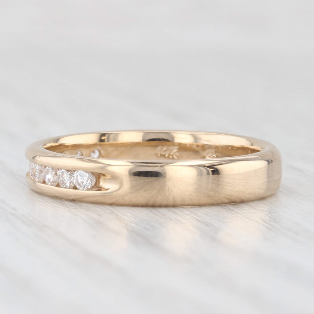 Light Gray 0.25ctw Diamond Wedding Band 14k Yellow Gold Size 7 Stackable Anniversary