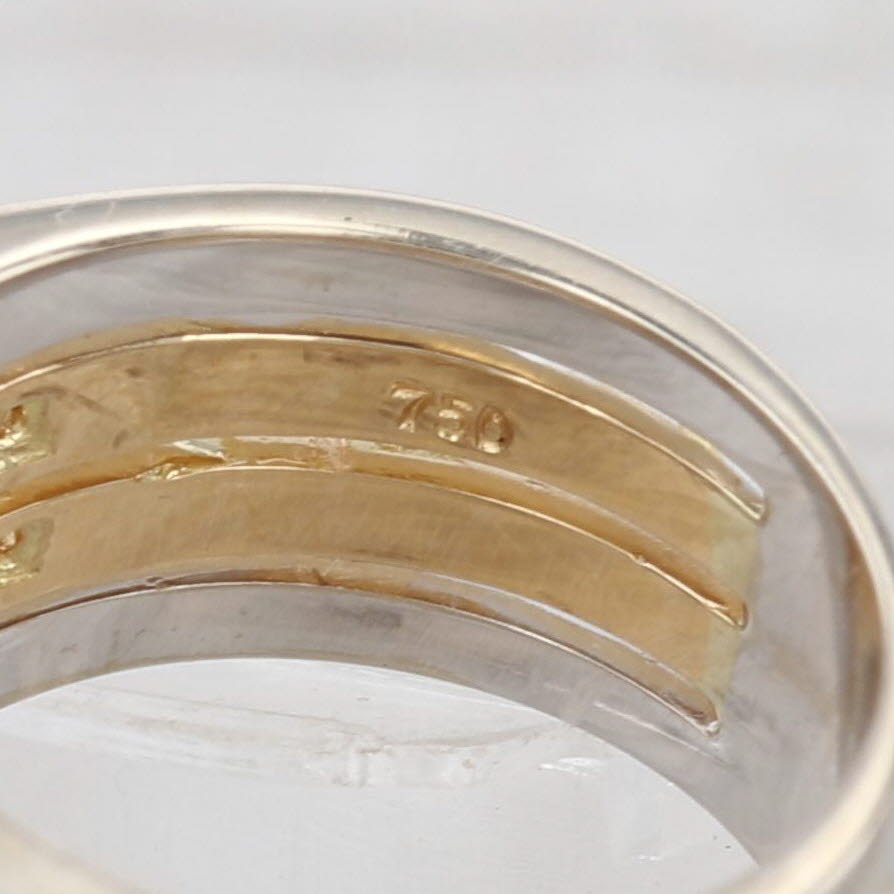 0.70ctw Diamond Multiband 2-Toned Ring 18k White Yellow Gold Size 7.25