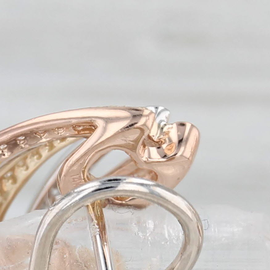 Gray 0.52ctw Diamond Waterfall Drop Earrings 14k Yellow White Rose Gold Omega Backs