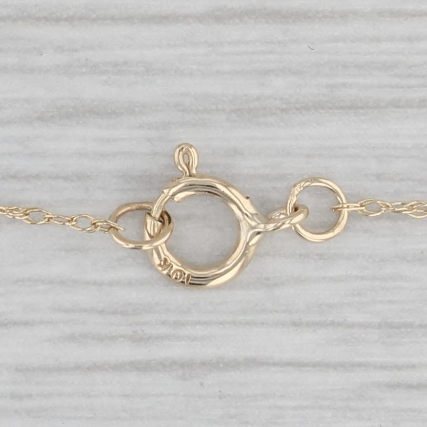 Gray 0.60ct Garnet Pendant Necklace 10k Yellow Gold 17.5" Rope Chain