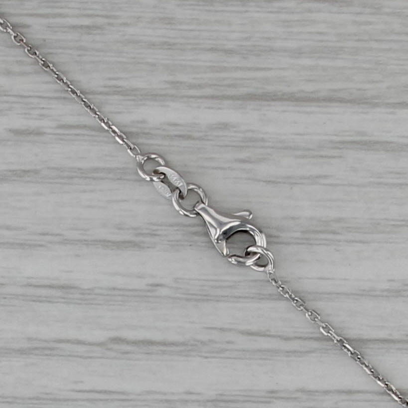 Cable Chain Necklace 14k White Gold 17.5" 1.2mm