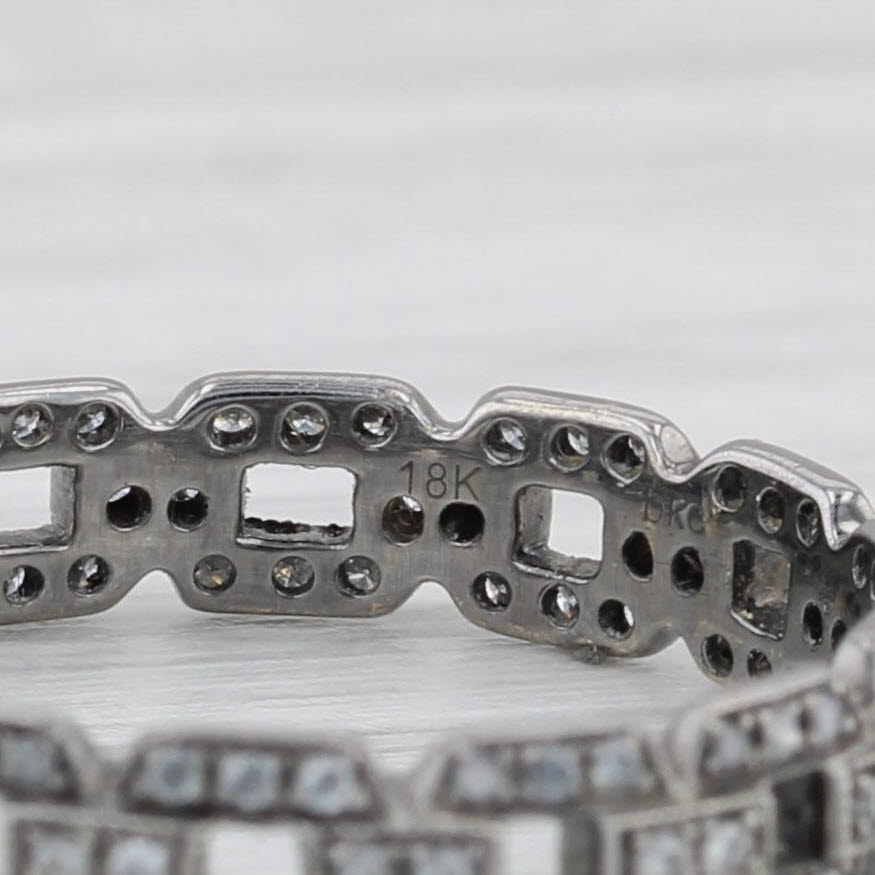 Light Gray New Beverley K 0.25ctw Diamond Stackable Ring 18k White Gold Sz 6.5 Wedding Band
