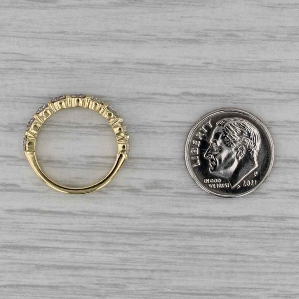 1.26ctw Diamond Wedding Anniversary Band 18k Yellow Gold Sz 5.25 Stackable Ring