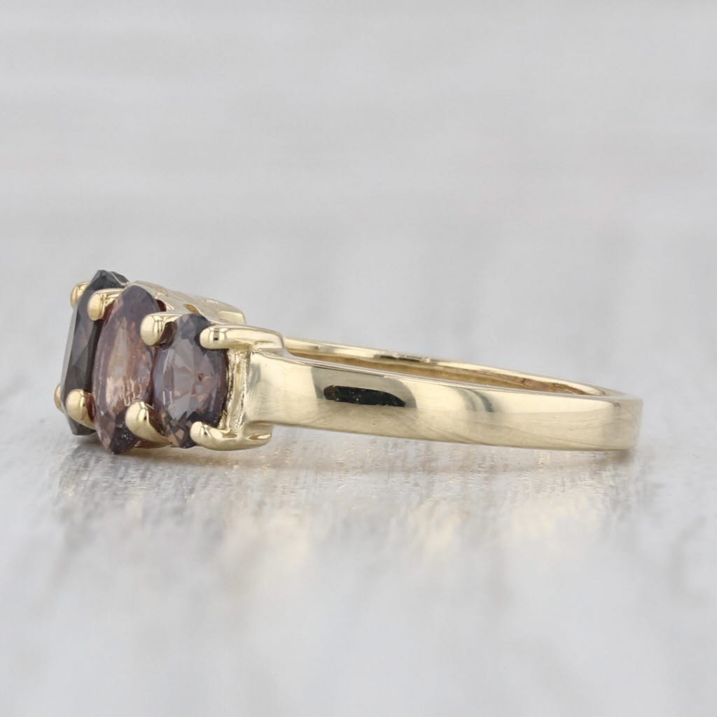 Light Gray 2.29ctw Pink Sapphire Ring 10k Yellow Gold Oval 5-Stone Size 5