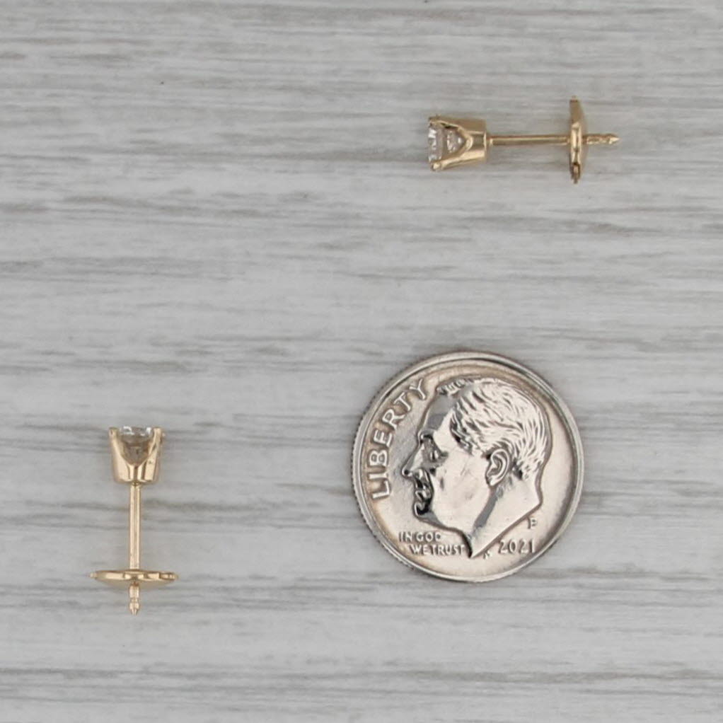 0.68ctw Round Diamond Solitaire Stud Earrings 14k Yellow Gold Secure Lock