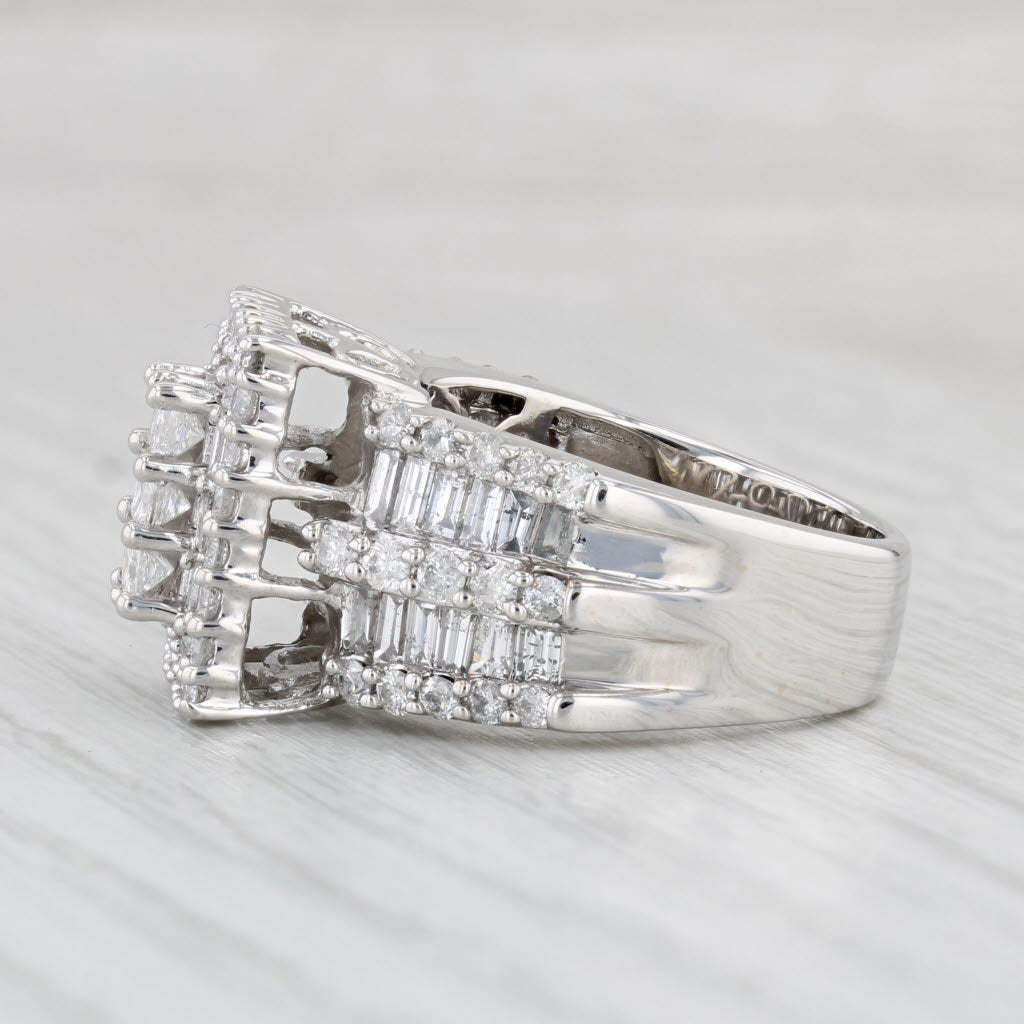 Light Gray 3ctw Princess Diamond Halo Engagement Ring 14k White Gold Size 6.75