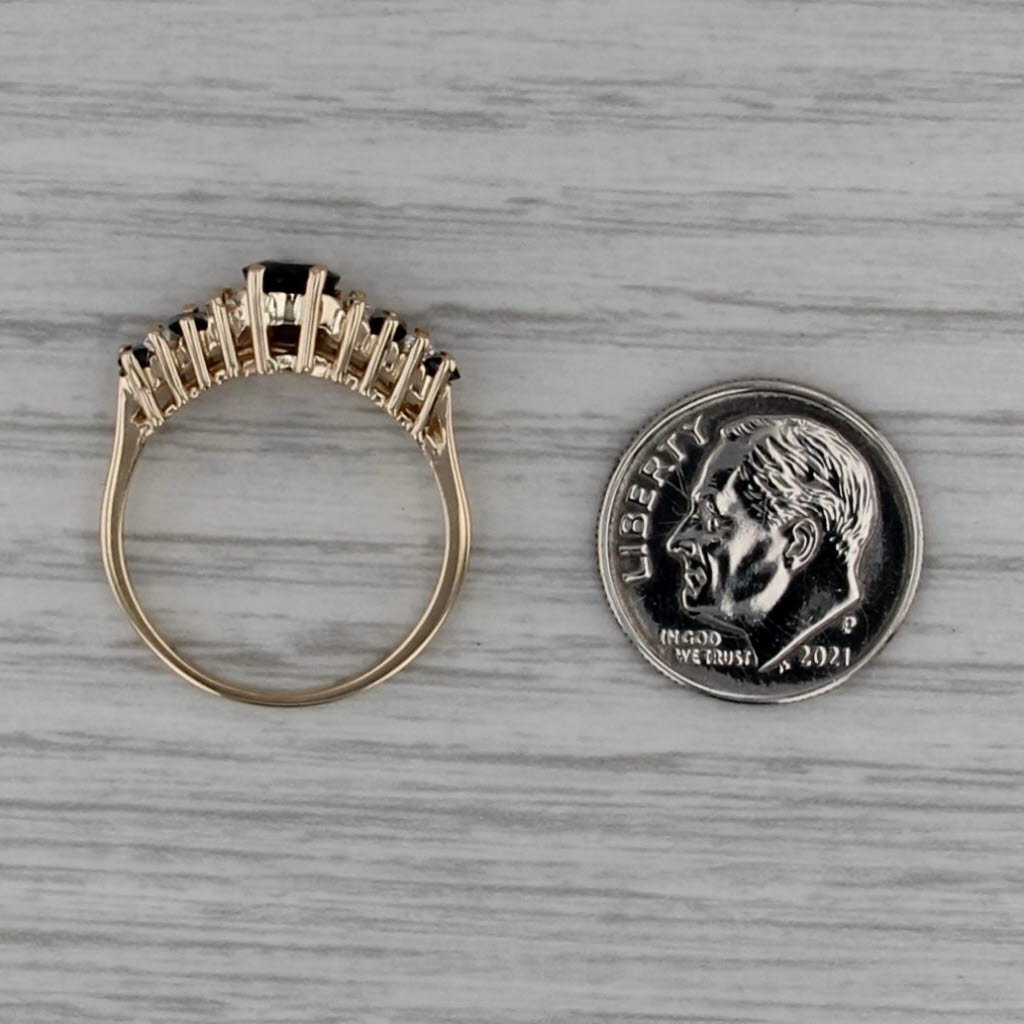 1.97ctw Oval Blue Sapphire Diamond Ring 14k Yellow Gold Size 7.25