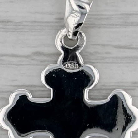 Vintage Engravable Scalloped Cross Pendant Sterling Silver