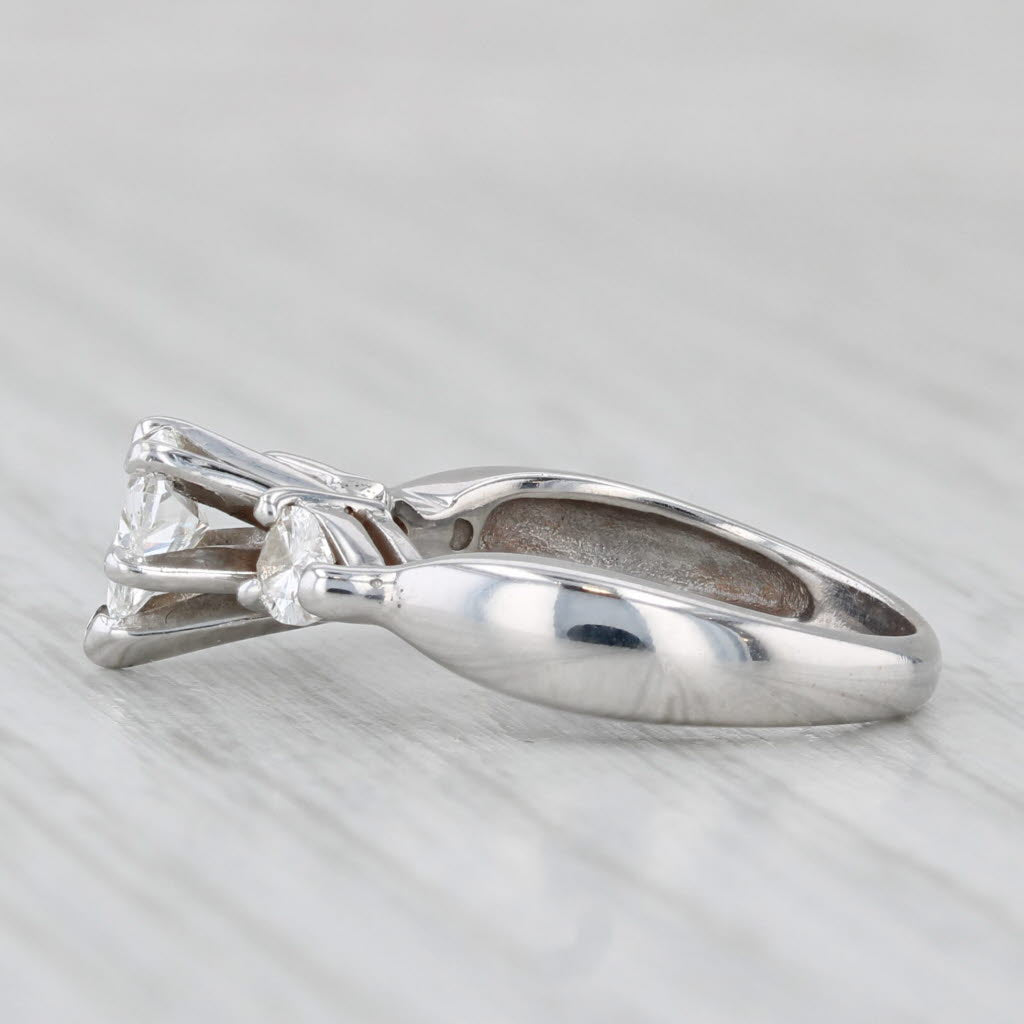 Light Gray 0.83ctw Diamond Heart Engagement Ring 14k white Gold Size 4.25