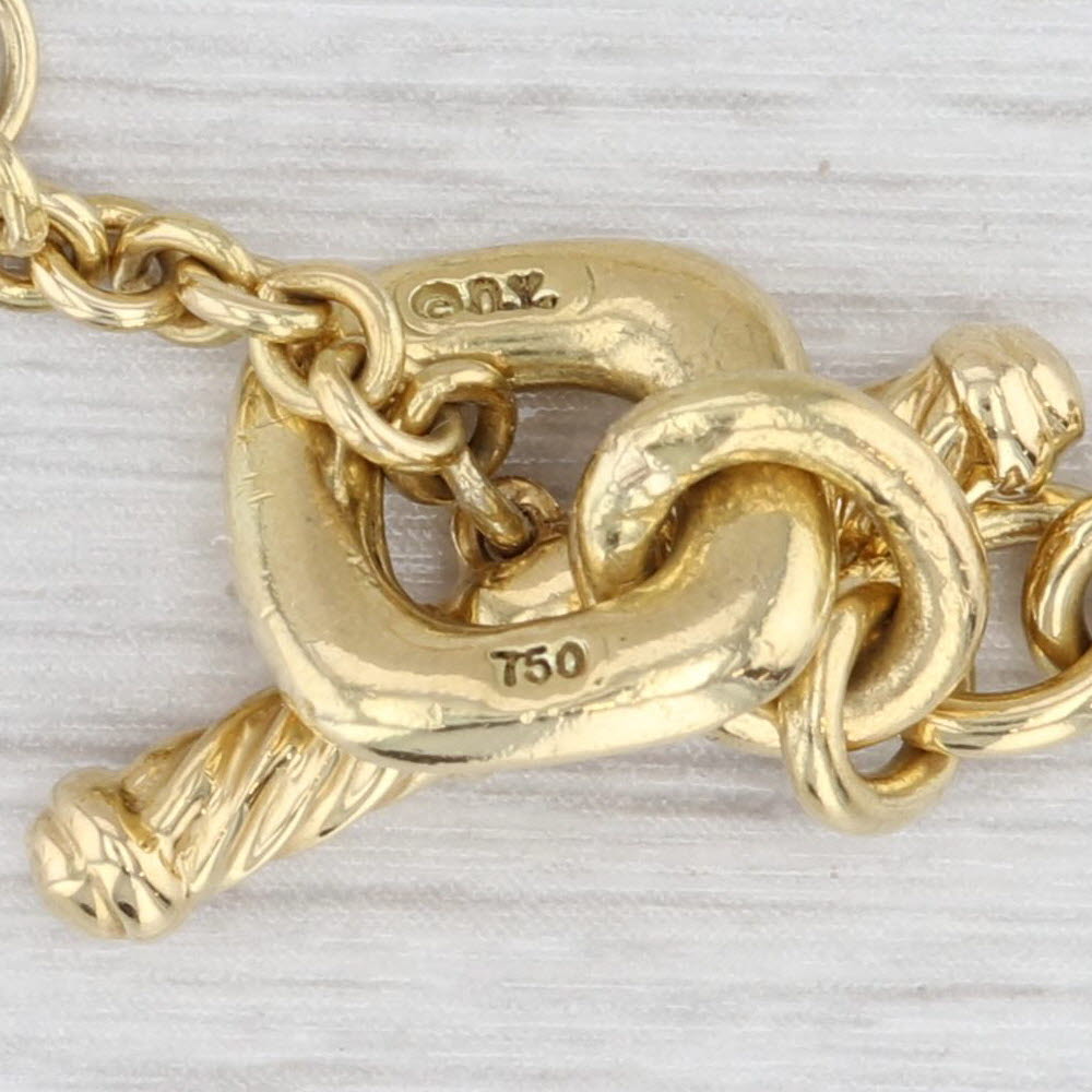 Light Gray David Yurman Cable Chain Necklace 18k Yellow Gold 16.5" 5.4mm Ring Toggle Clasp