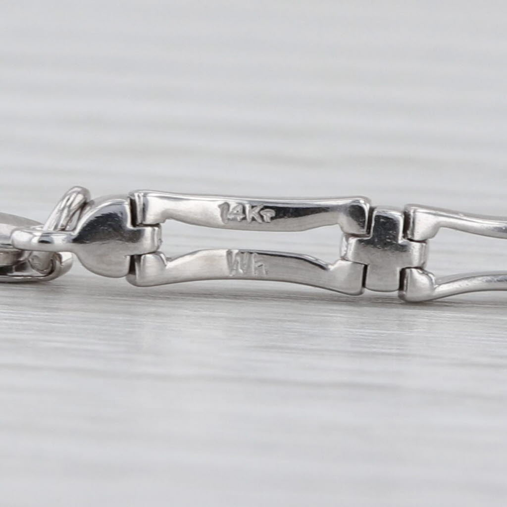 0.48ctw Diamond Bar Link Bracelet 14k White Gold 7" 3.5mm