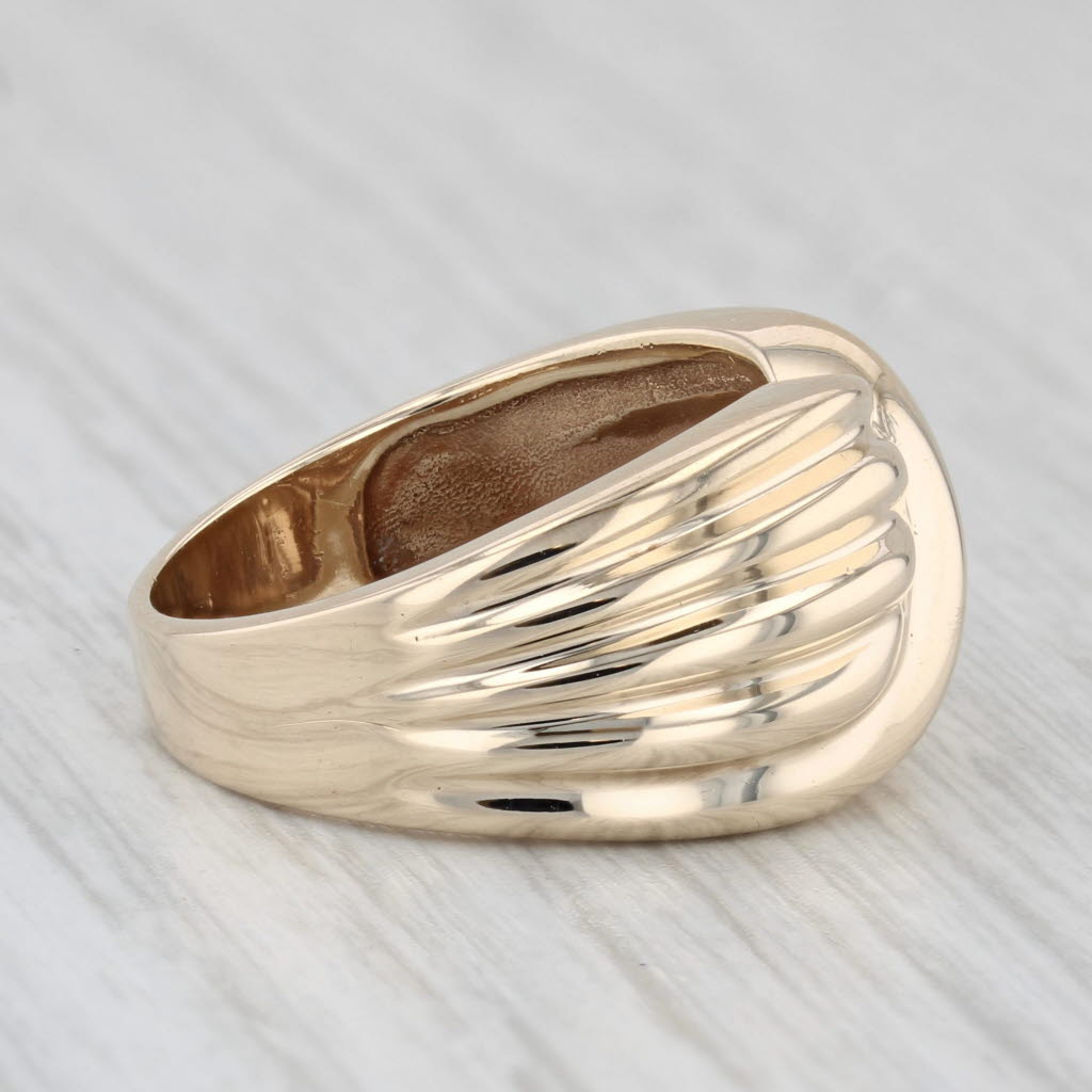 Light Gray Beveled Knot Bow Ring 10k Yellow Gold Size 7 Band