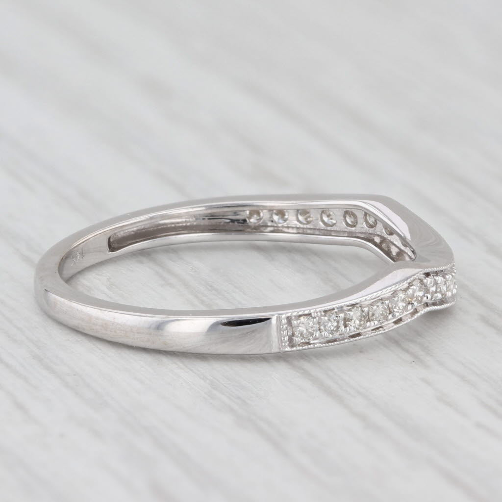 Light Gray 0.25ctw Contoured Diamond Wedding Band Stackable Anniversary Size 7 Ring