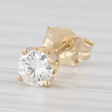 Single 0.20ct Diamond Solitaire Stud Earring 14k Yellow Gold Round Brilliant