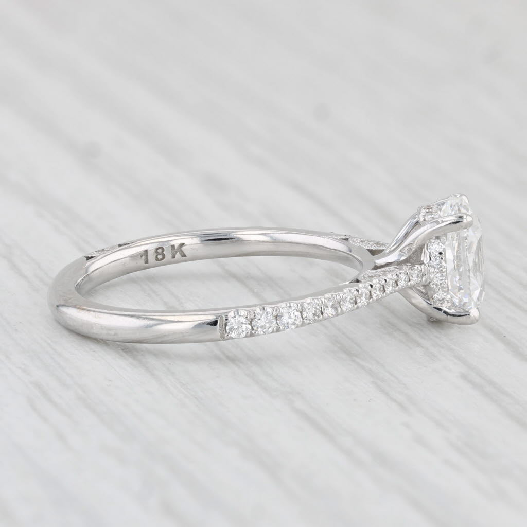 Light Gray New Tacori 1.30ctw Oval Diamond Engagement Ring 18k White Gold Size 6.5 GIA EGL