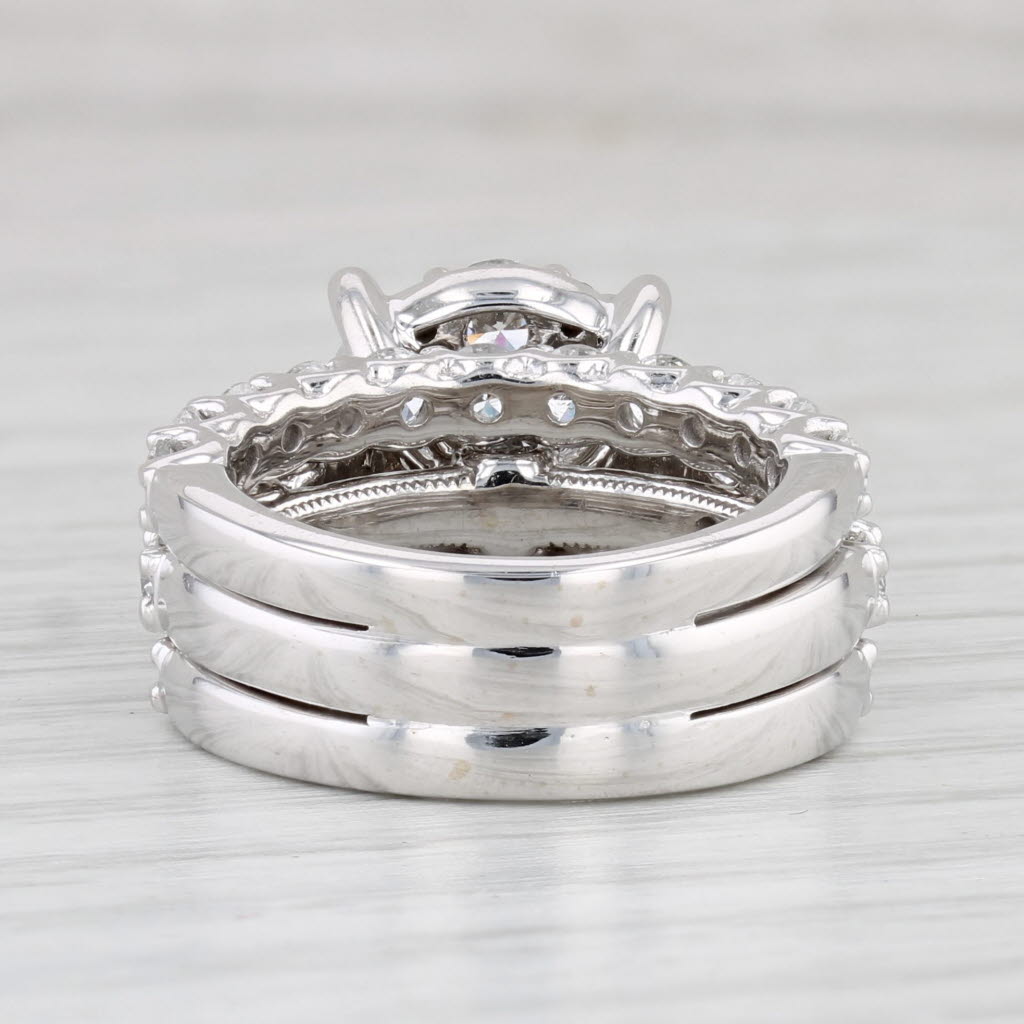 Light Gray 3.37ctw Diamond Engagement Ring Wedding Bands Soldered Bridal Set 10k Gold Sz 6