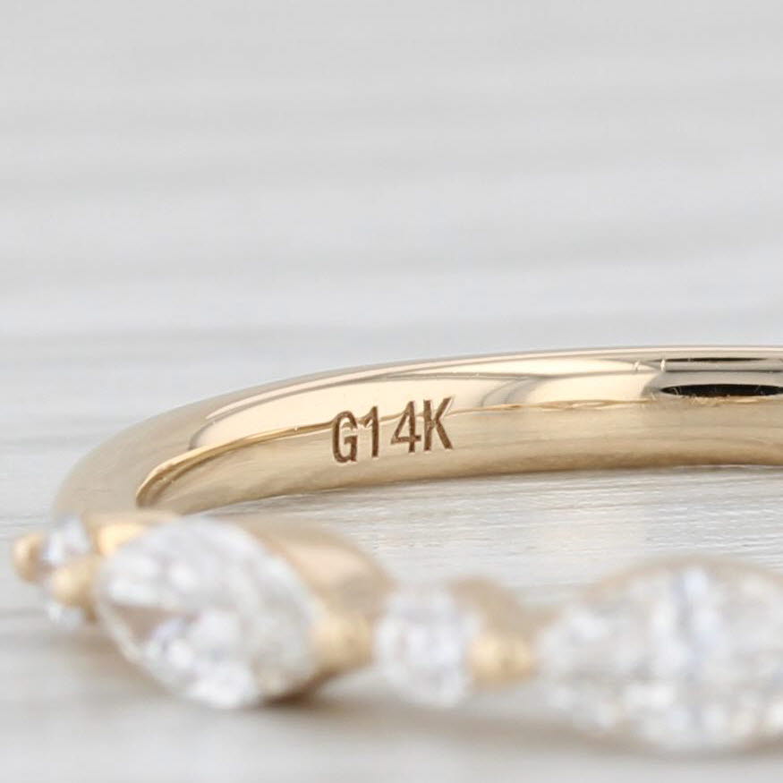 Light Gray New 0.49ctw Stackable Diamond Ring 14k Yellow Gold Wedding Band Size 6.5